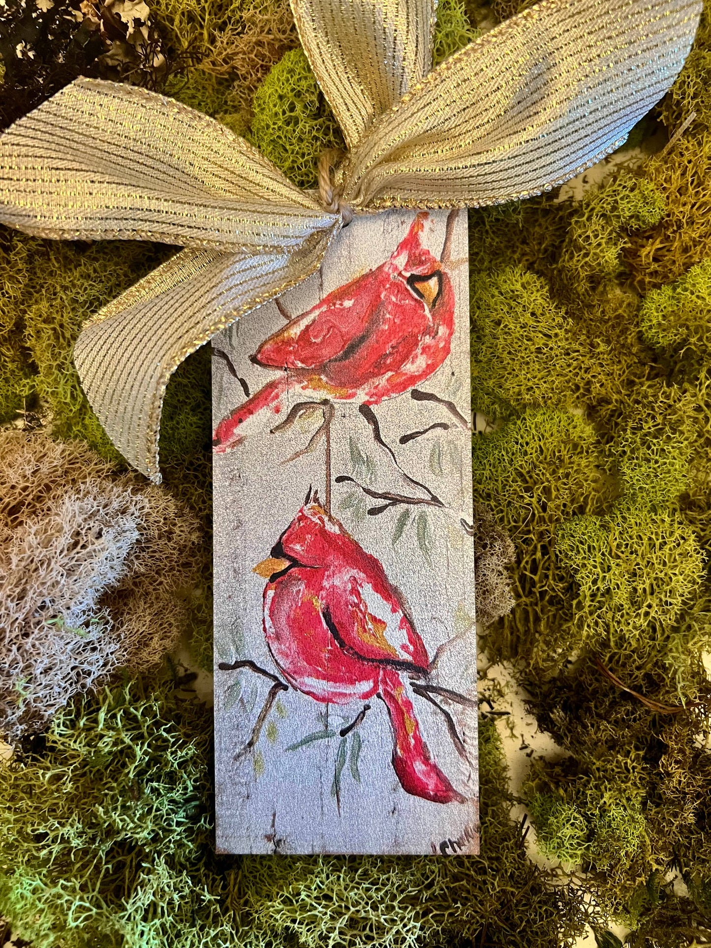 Christmas Ornament: Twin Winter Cardinals