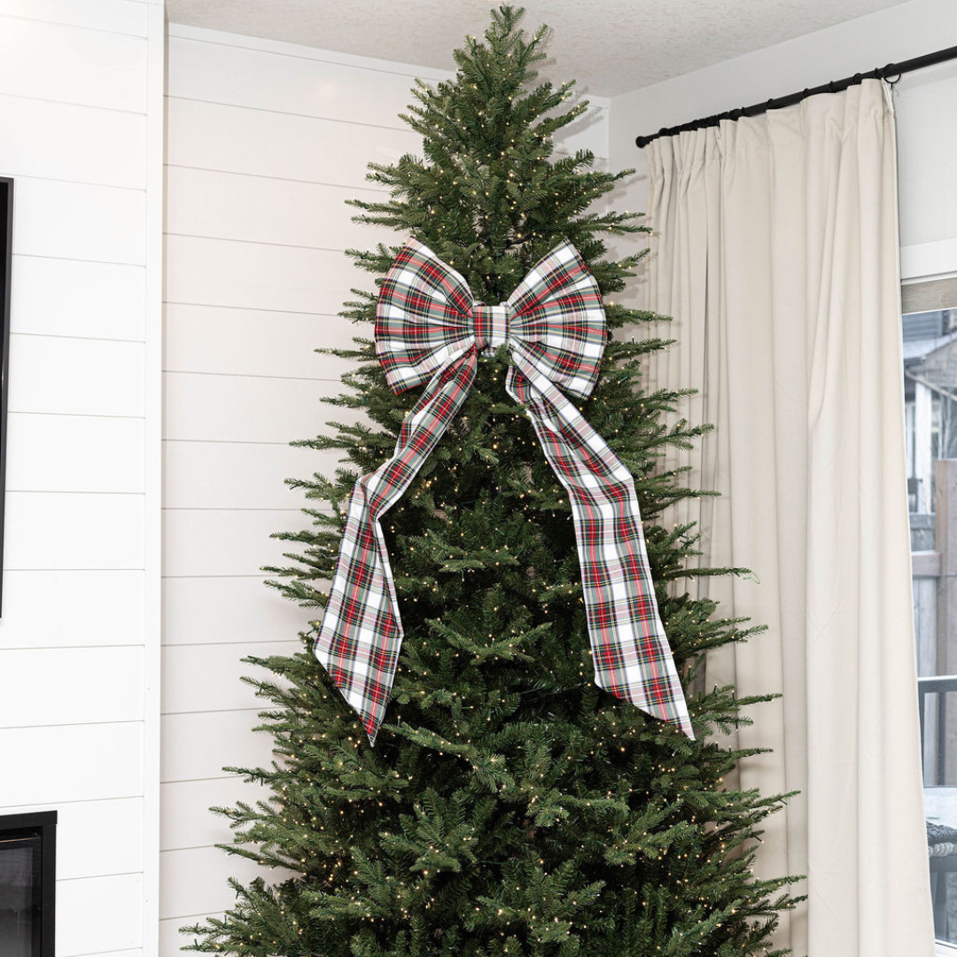 Holiday Plaid Oversized Bow-Medium