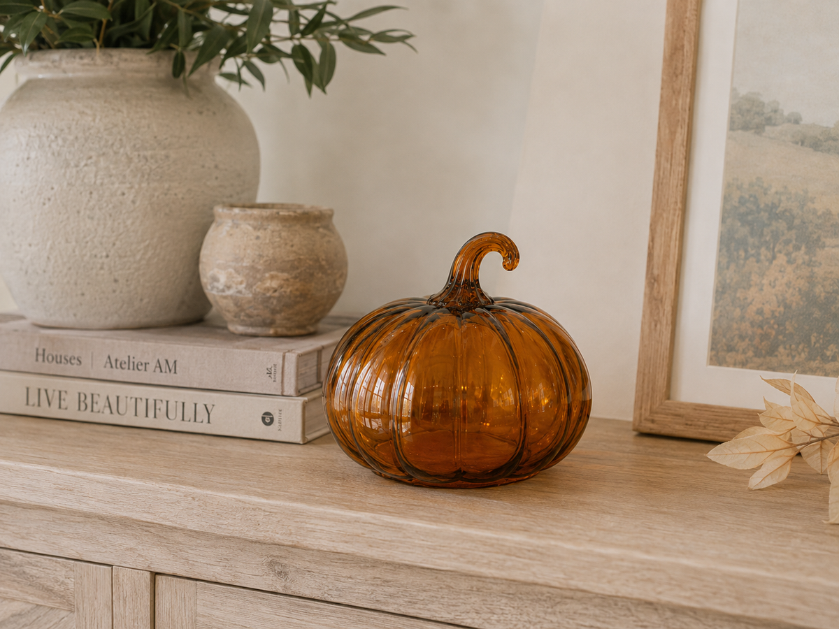 Amber Glass Pumpkin Cloche