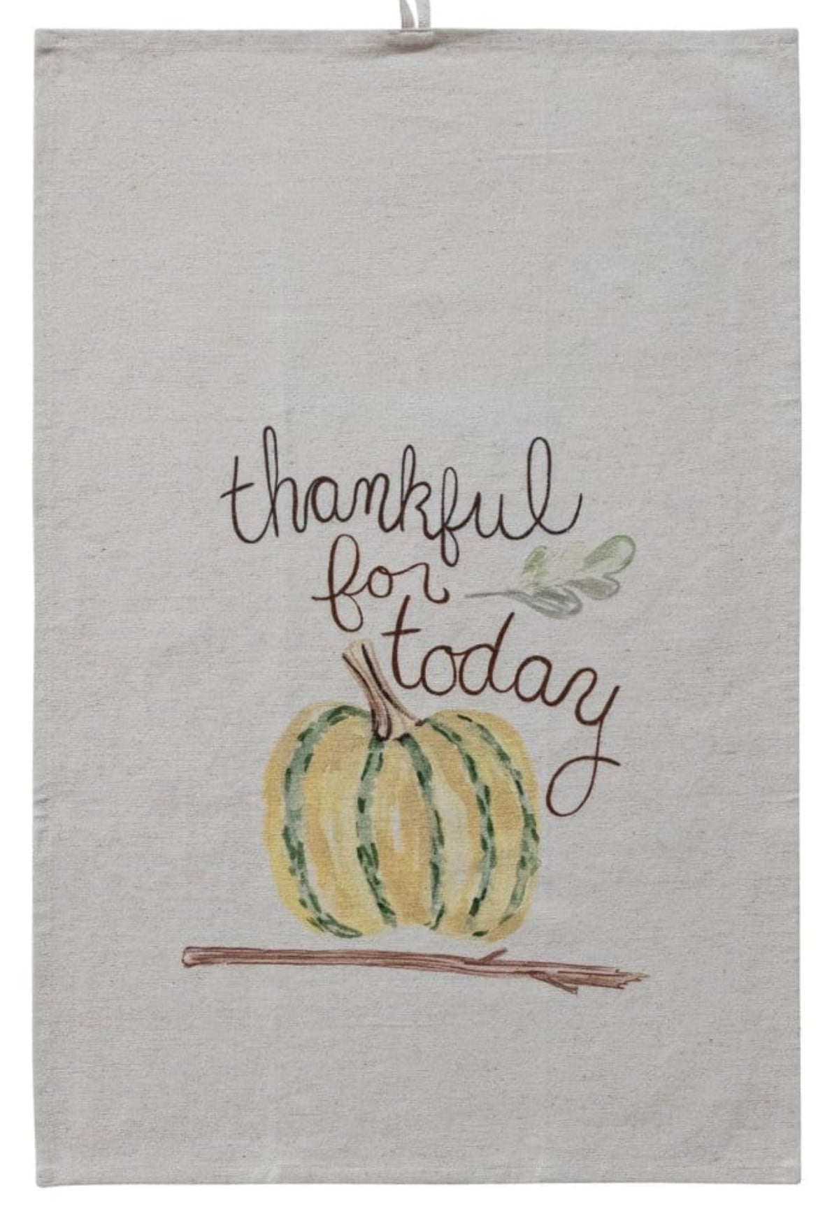 Cotton & Linen Printed Tea Towel with Pumpkin, 2 Styles