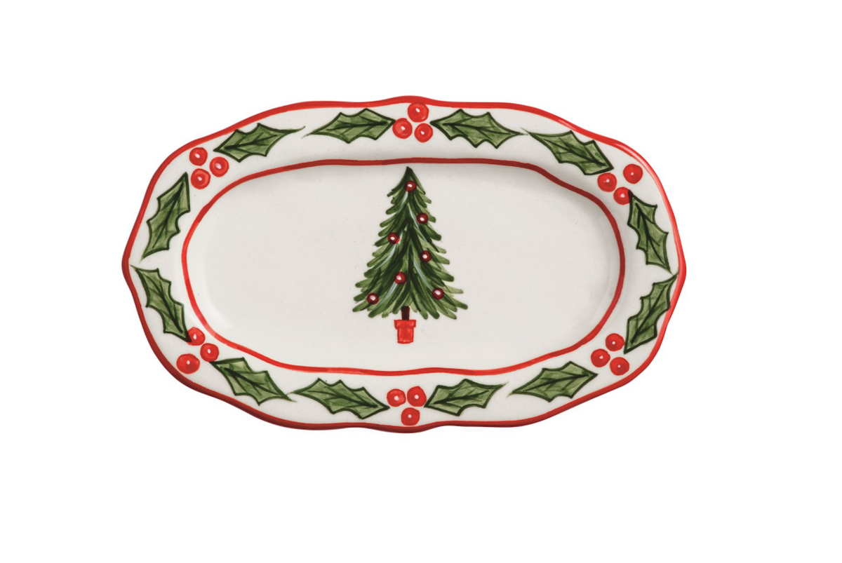 Christmas Tree & Holly Everything Plate
