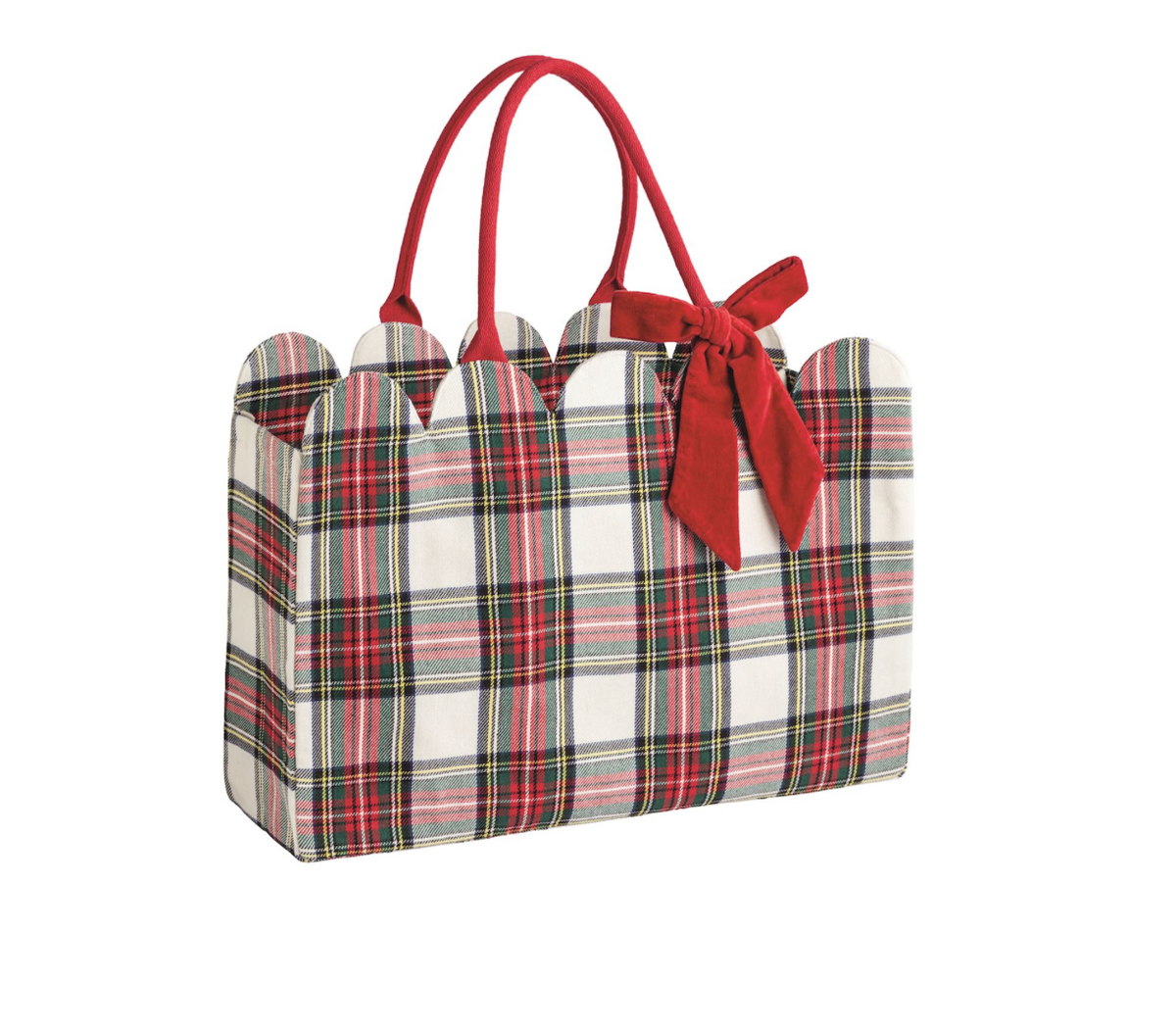 Tartan Scallop Christmas Tote - 2 styles