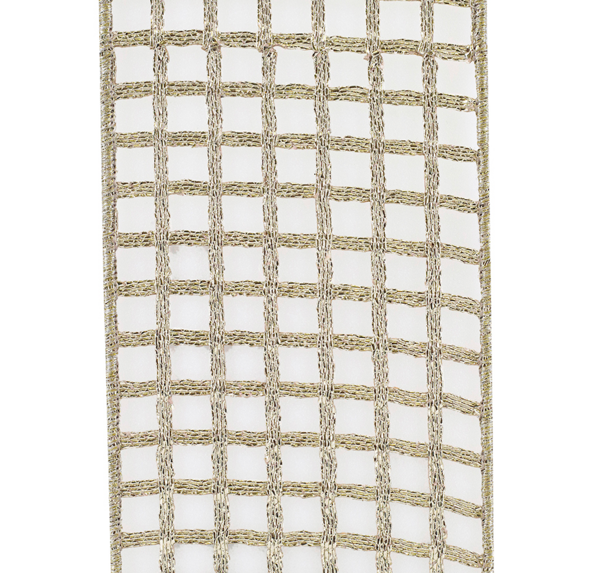 Platinum Metallic Open Mesh Ribbon