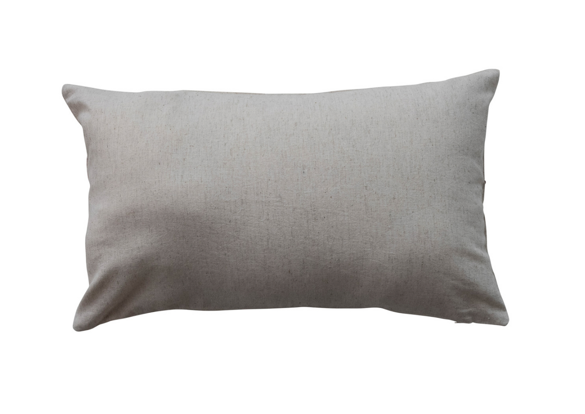Merry Christmas Embroidered Lumbar Pillow