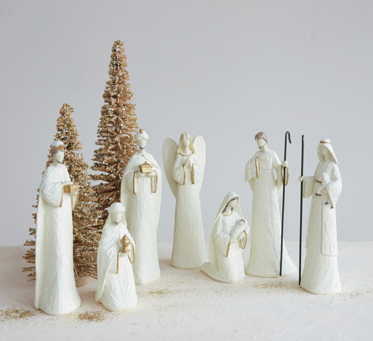 Ivory & Gold Nativity Set | 7 Pieces