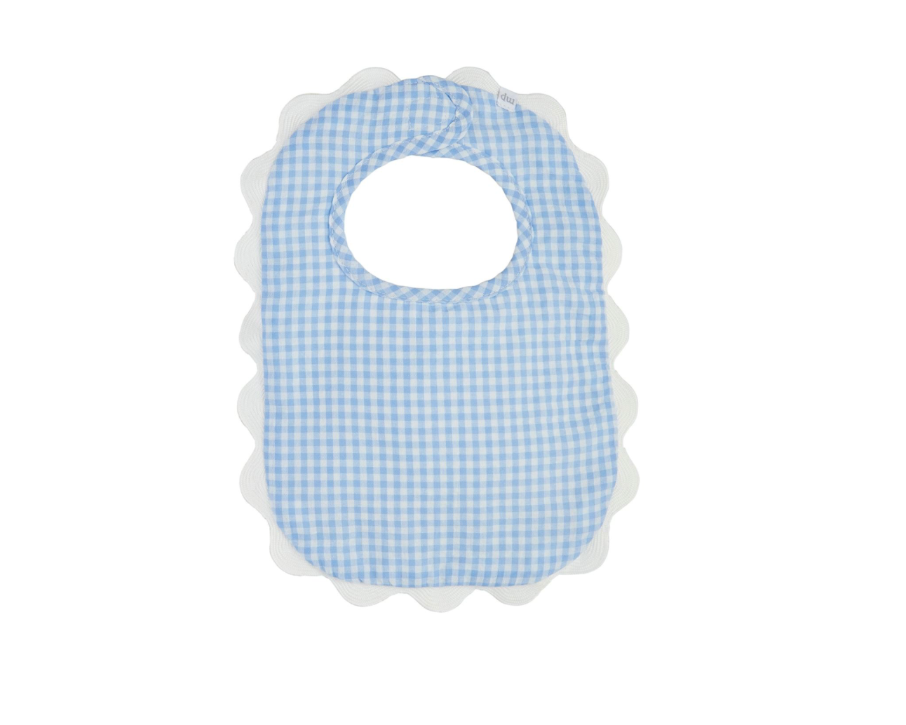 BLUE GINGHAM SCALLOP BIB