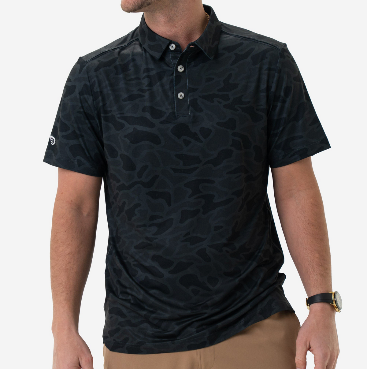 Burlebo Black Camo Performance Polo,