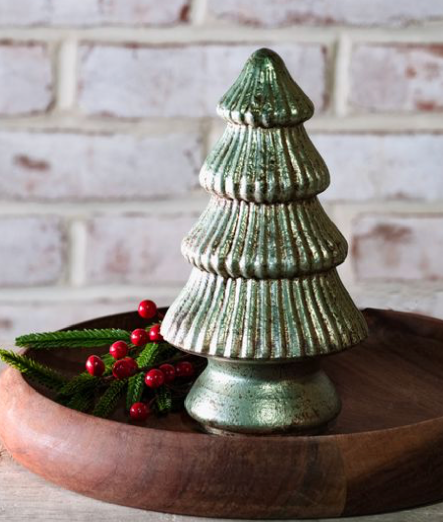 Verdigris Glass Christmas Tree- 3 SIZES