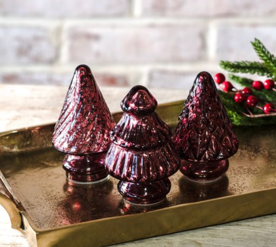 Burgundy Glass Christmas Tree