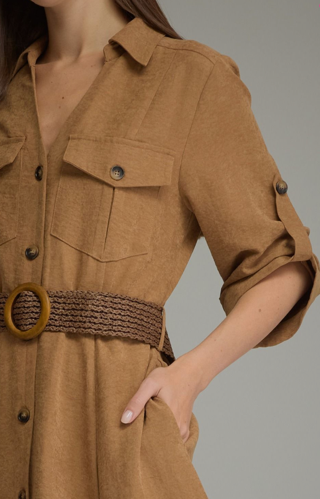 The Autumn Lane Belted Midi Dress
