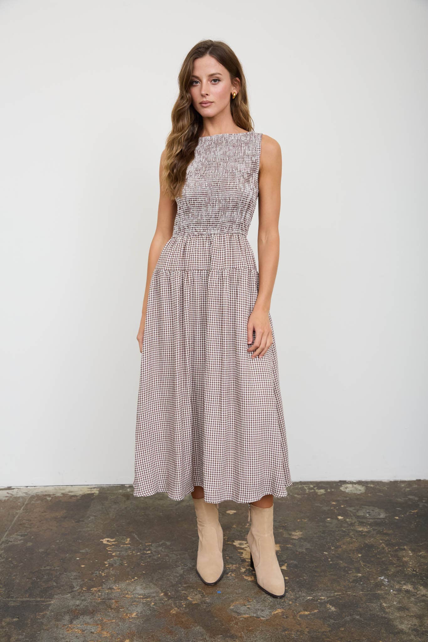 Porchside Gingham Midi Dress