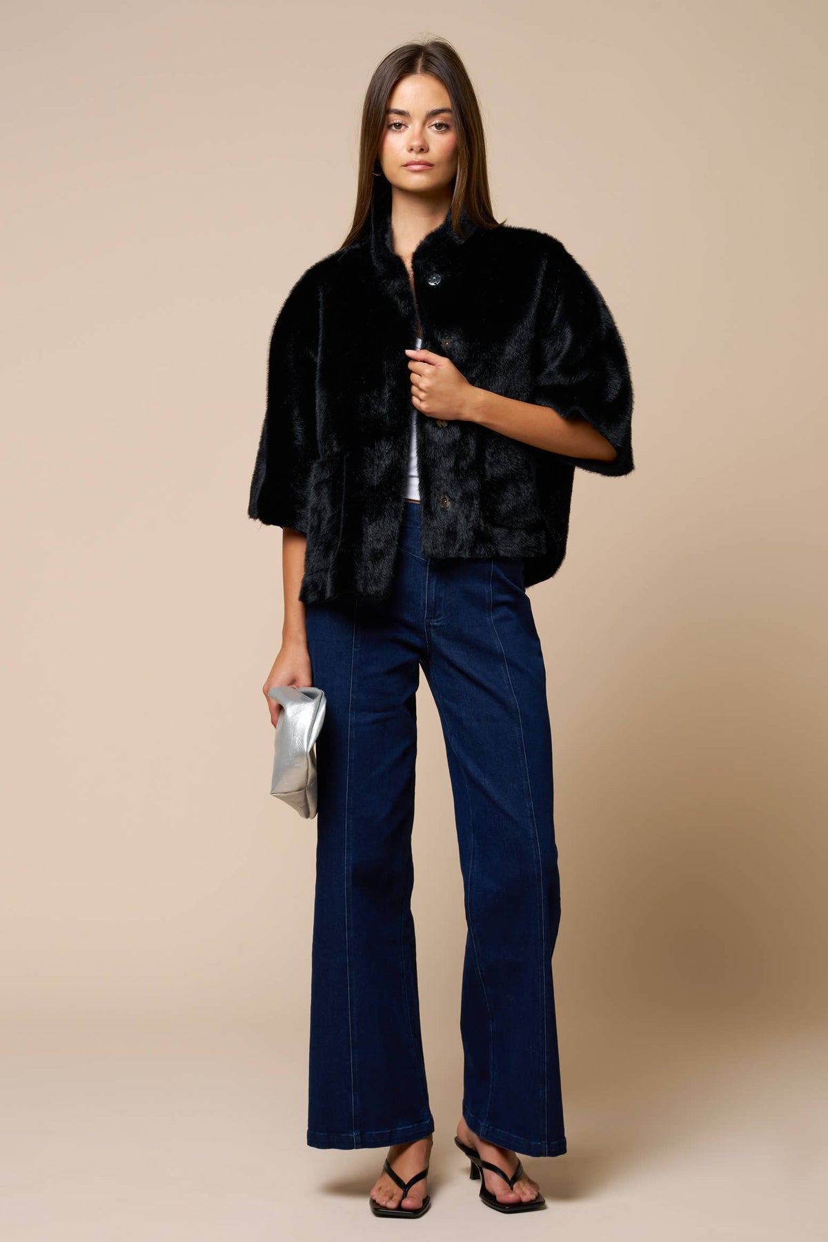 The Astor Faux Fur Cape