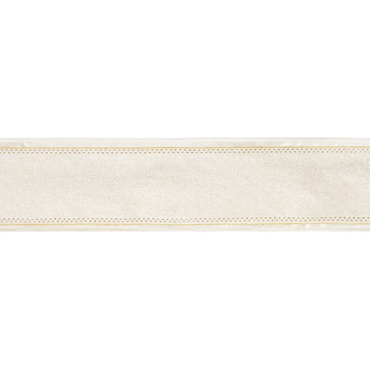 2 1/2" Wired Velvet Ribbon | Ivory Velvet Center | 10 Yard Roll