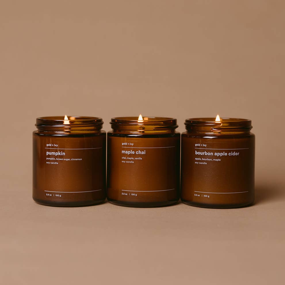 Bourbon apple cider soy candle - apple, bourbon, maple
