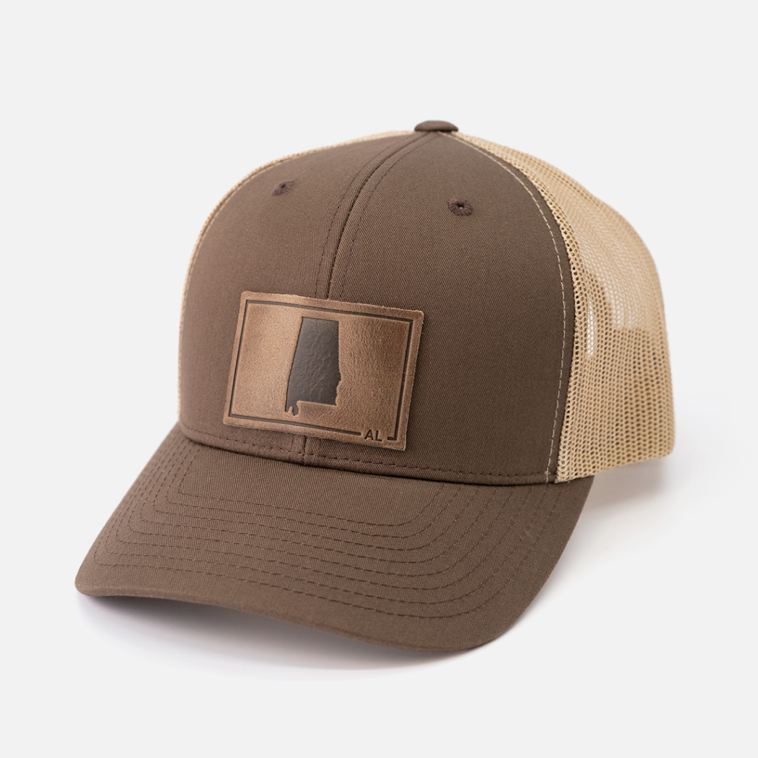 Alabama Silhouette Hat | Leather Patch Trucker Hat