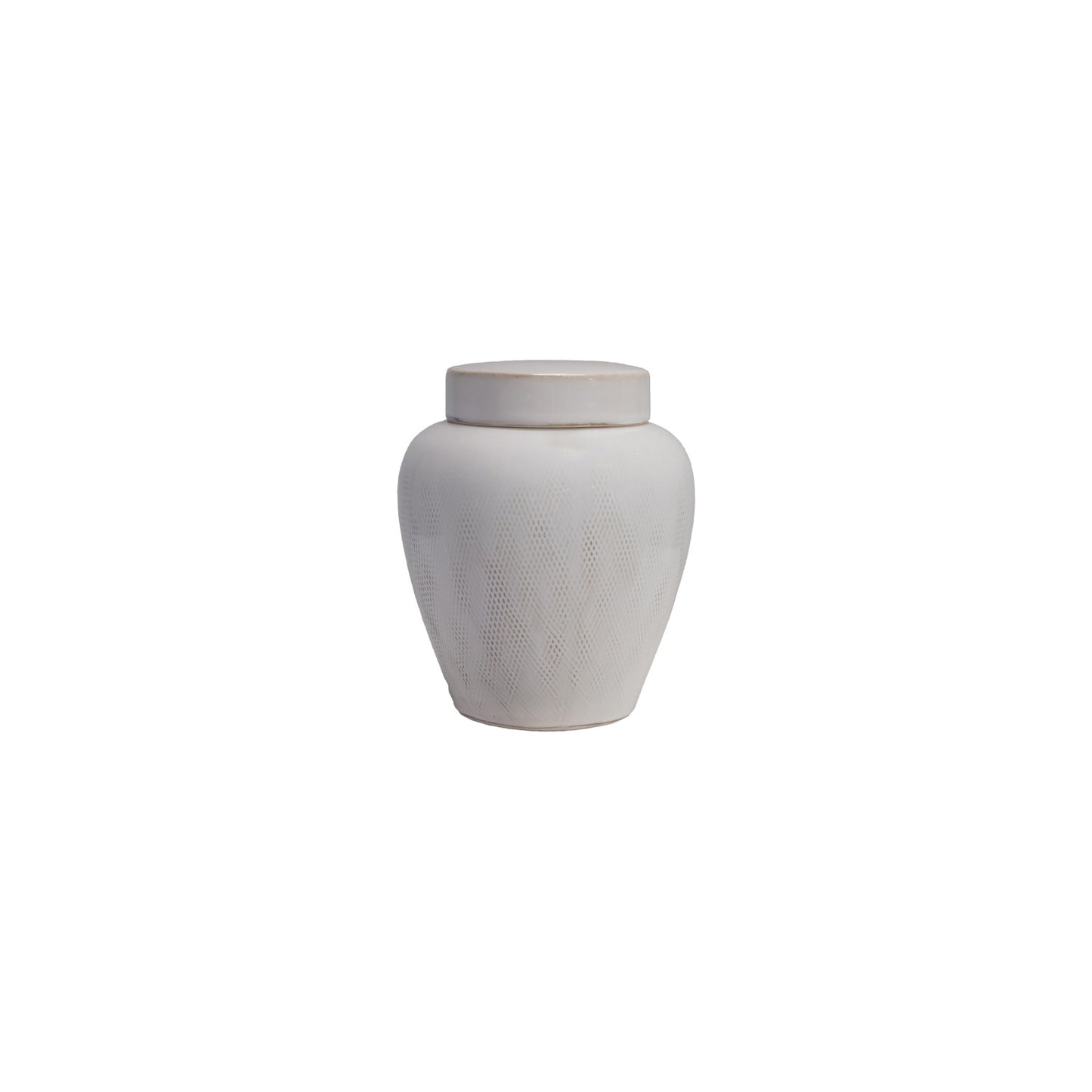 Debossed Stoneware Ginger Jar