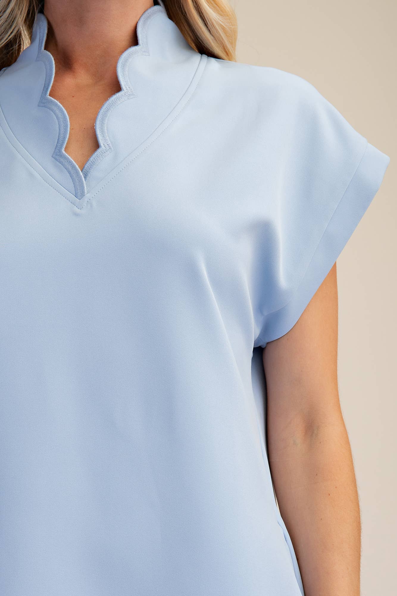 Scalloped in Style Dress – Blue