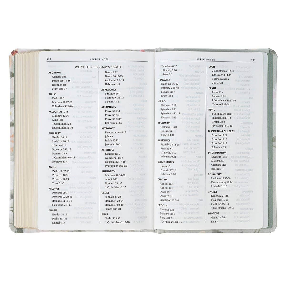 KJV Bible Compact Faux Leather HC Floral Printed Ps 23:3