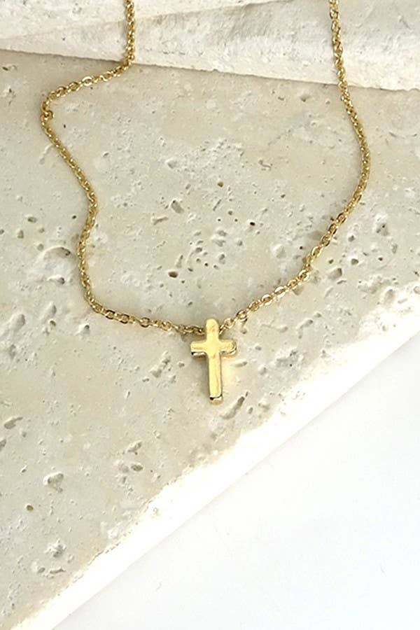 Classic Mini Gold Cross Necklace