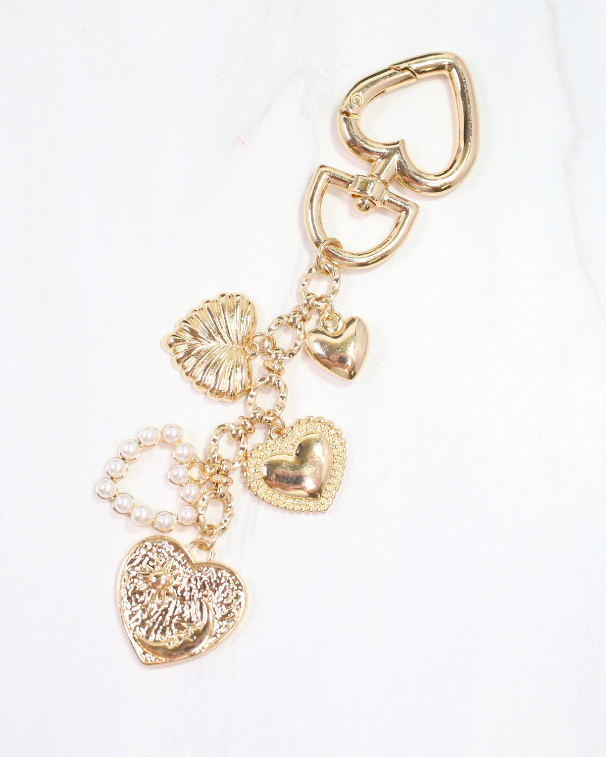 Queen of Hearts Bag Charm Gold