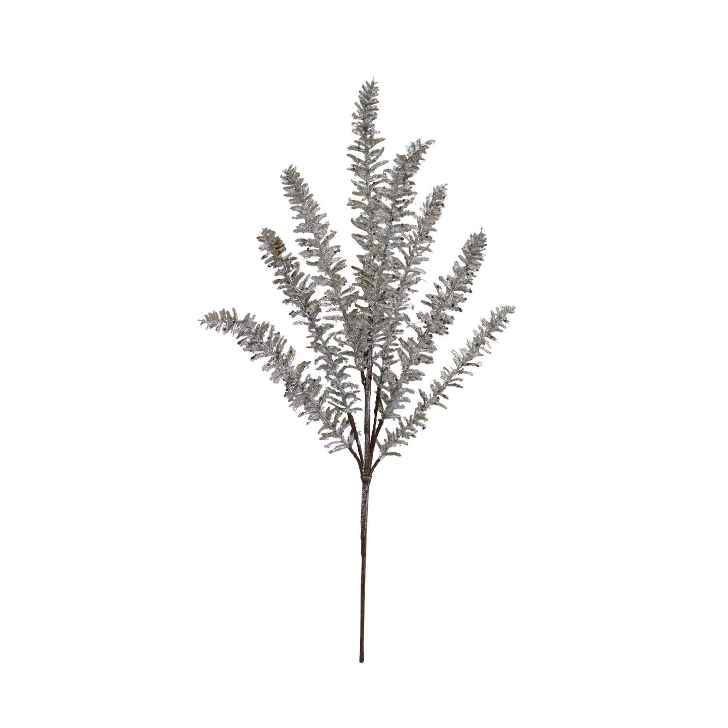 26"H Faux Pine Stem with Glitter, Champagne Ice Finish