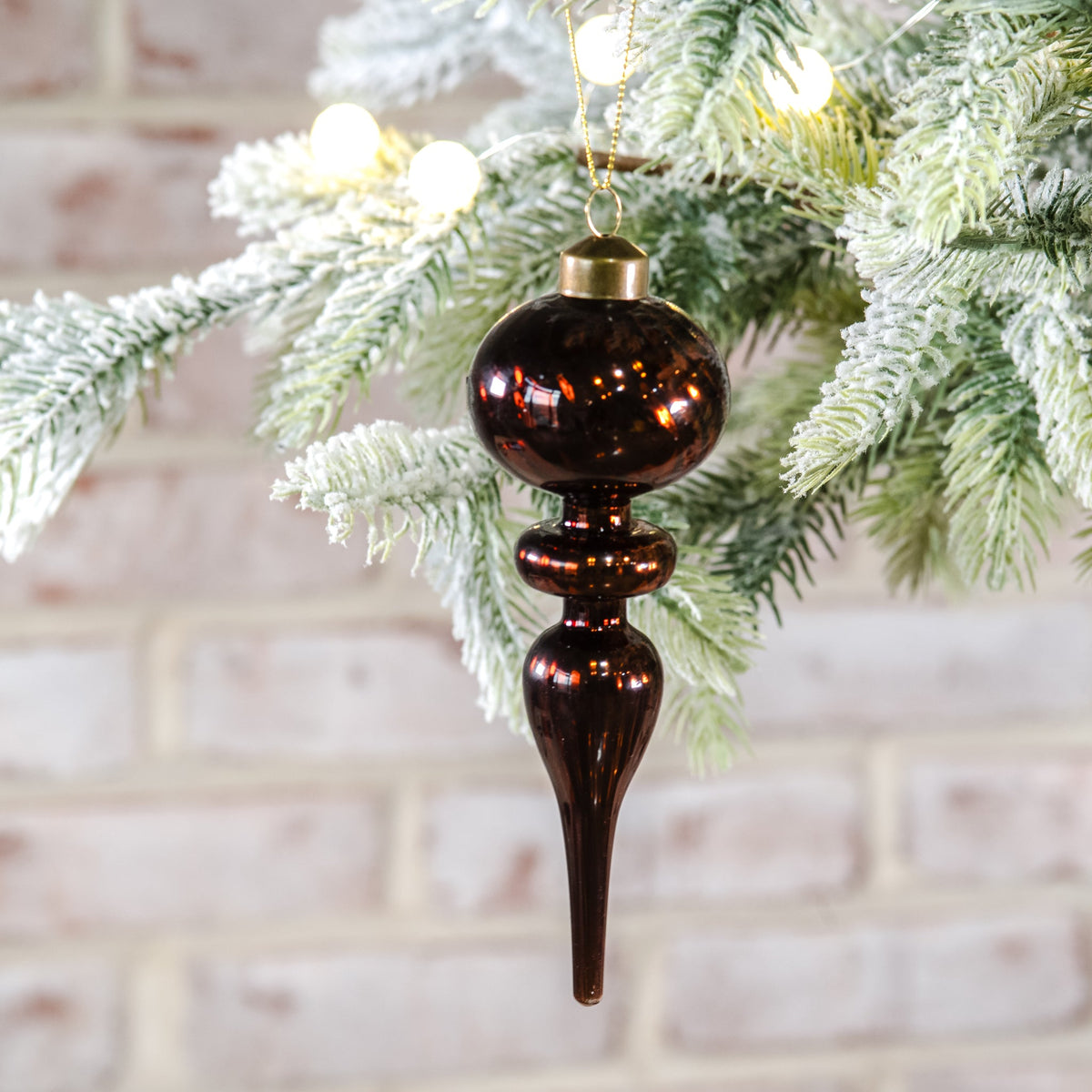 Amber Finial Glass Ornament