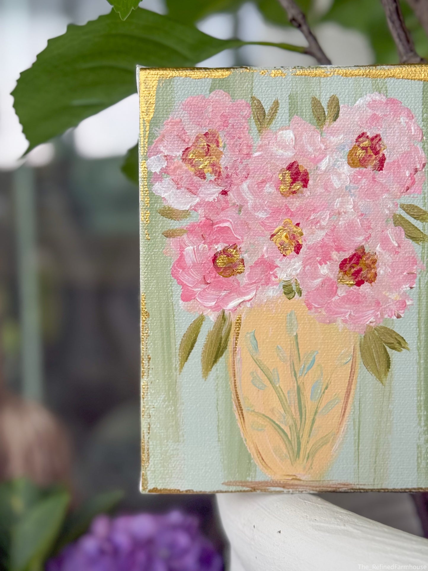 Blush Cottage Blooms | Hand Painted Original | 5x7