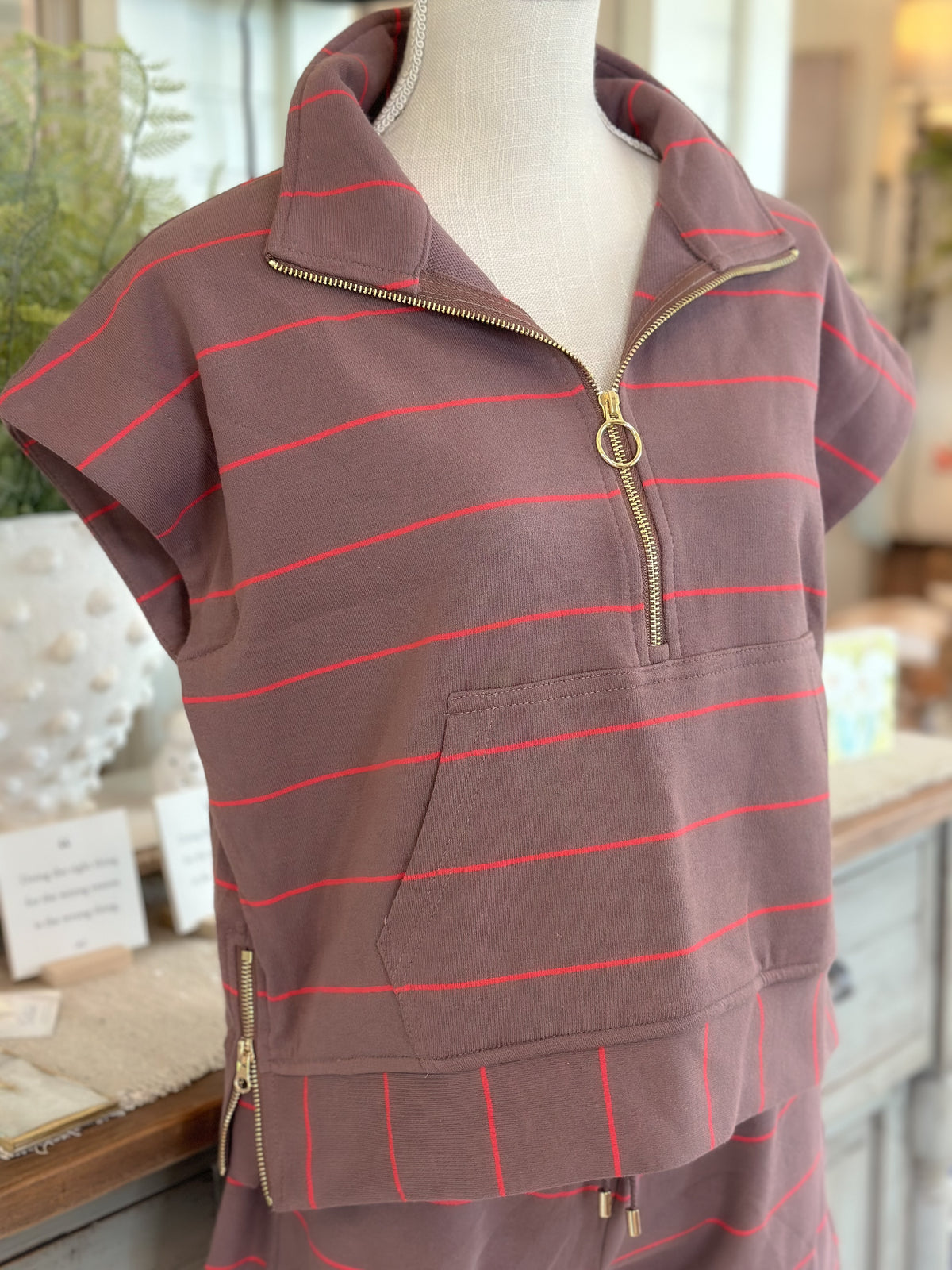 Mocha Stripe 2 piece set