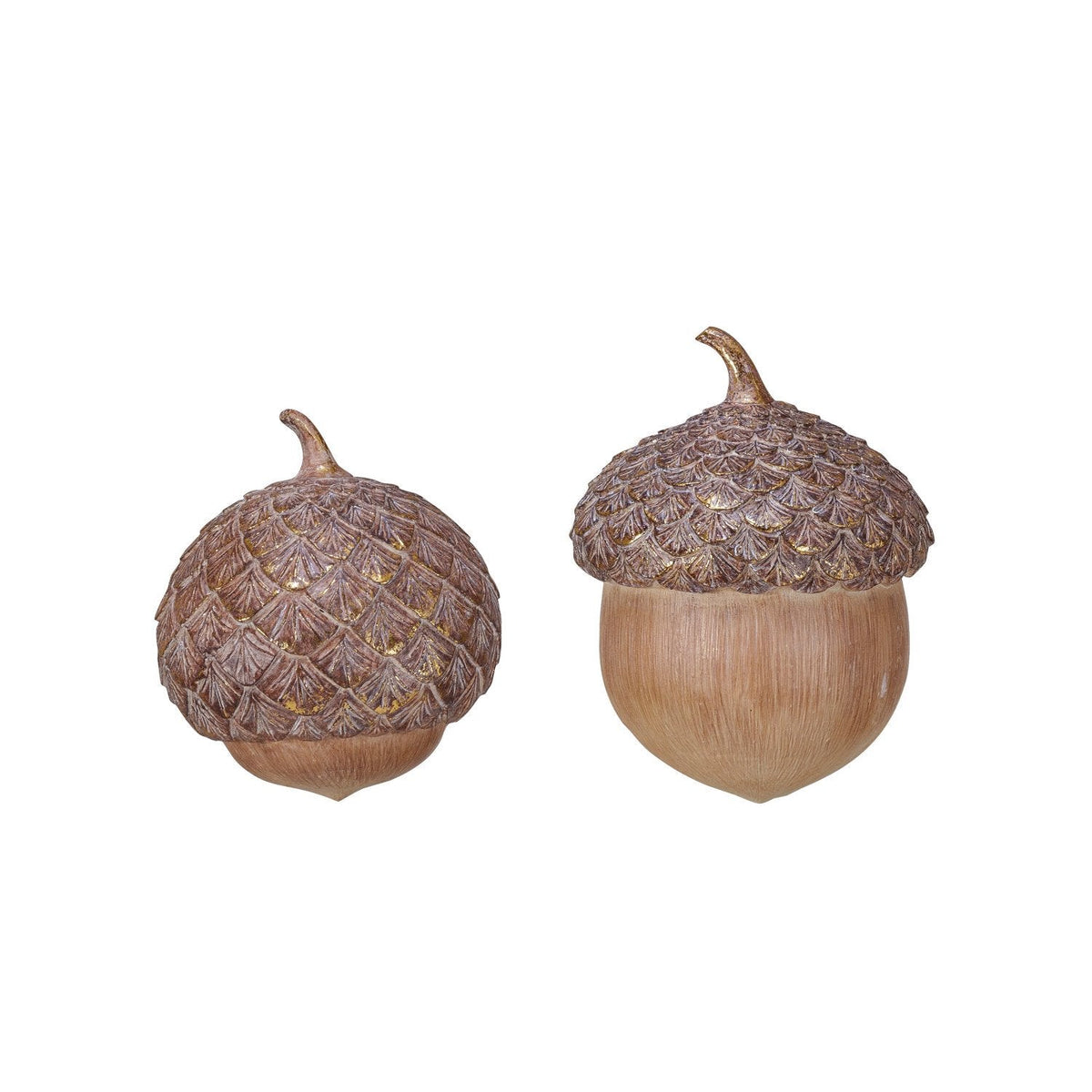 Resin Acorn w/ Gold Foil, Brown, 2 Styles
