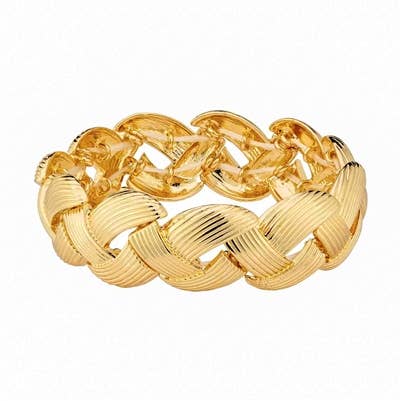Textured Gold Braided Stretch Bracelet