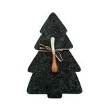 Marble Tree Shaped Cheese/Cutting Board w/ Canape Knife