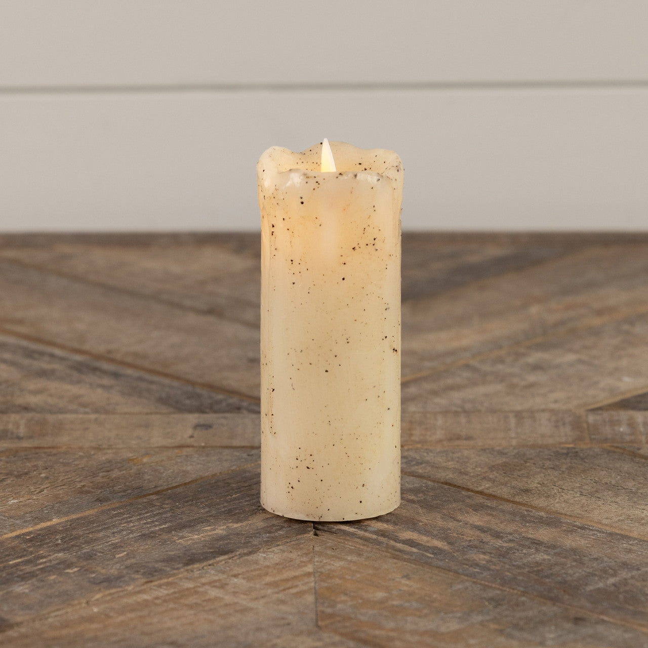 Moving Flame Cream Pillar Candle