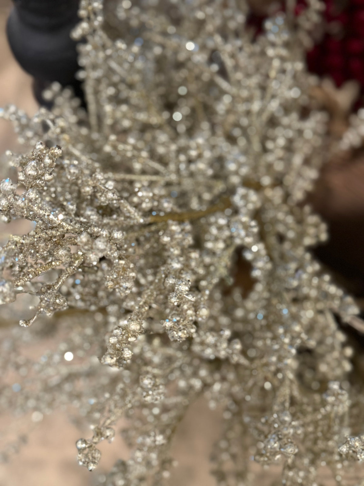 Antique Silver Faux Berry Stem – 26”