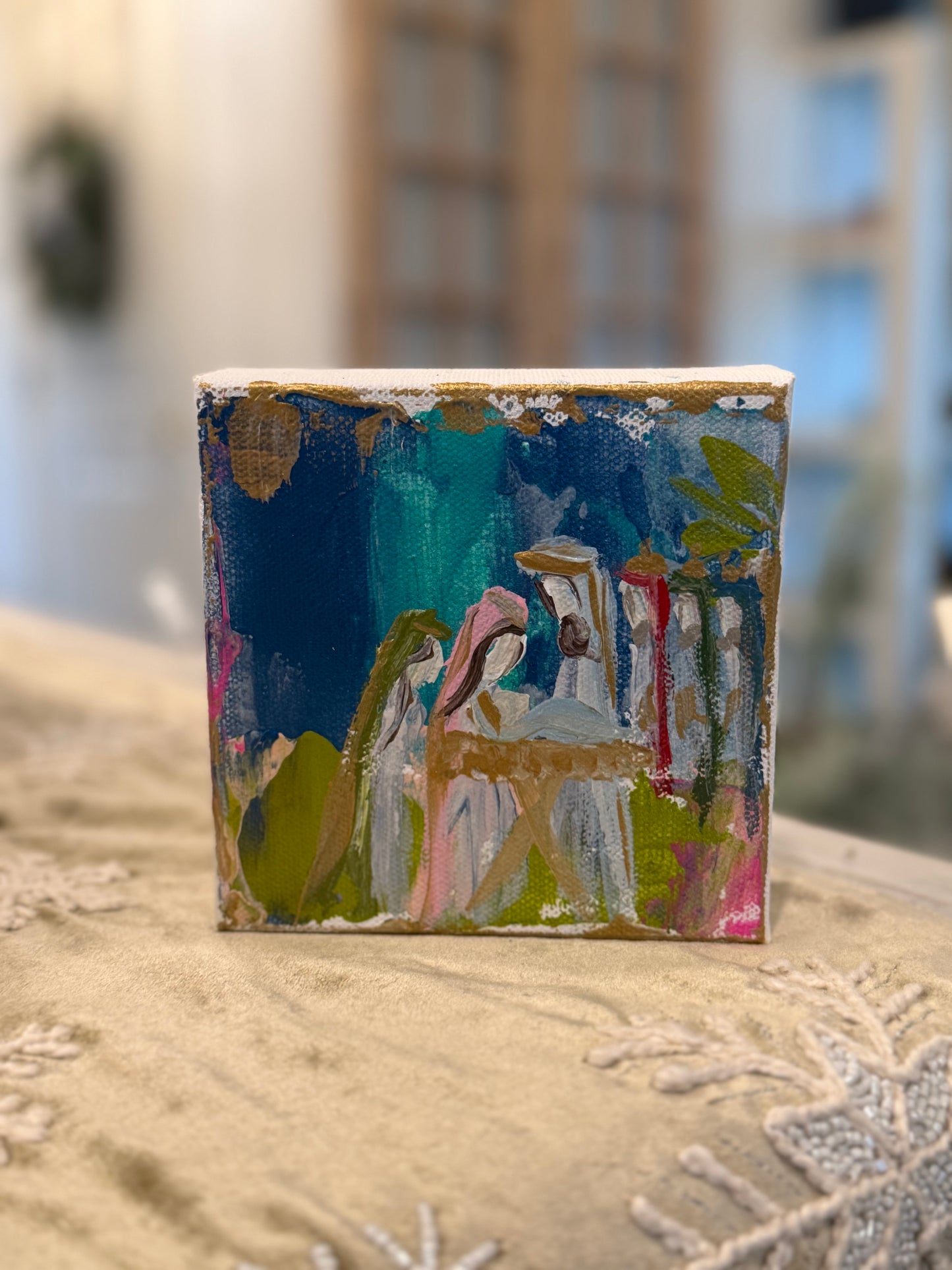 5X5 Hand painted nativity