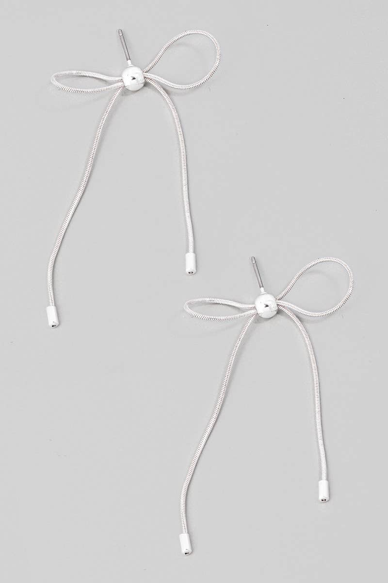 Metallic Cord Knot Stud Earrings: GD