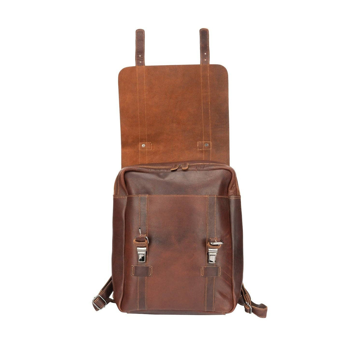 Leather Laptop Backpack Melbourne Sandal GW2023SAN: Brown
