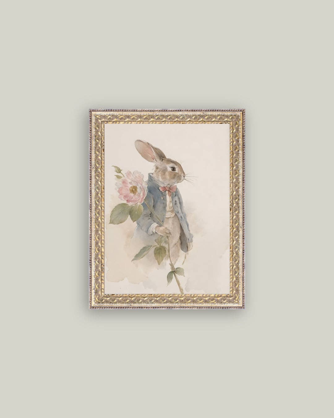 Watercolor Bunny Framed: 5x7