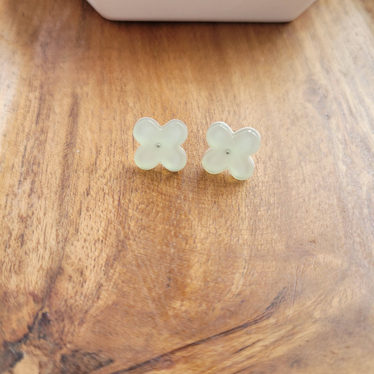 Clover Studs - Sage / Acrylic Stud Earrings
