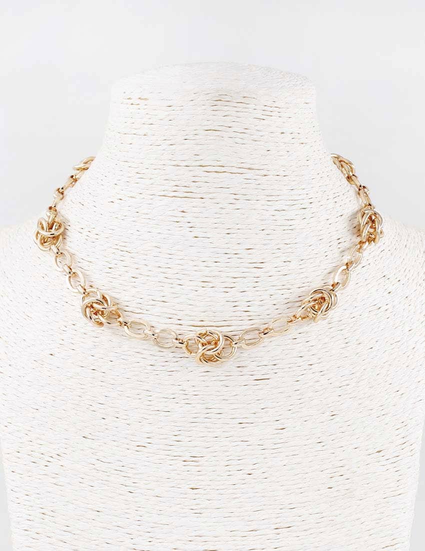 Gold Layered Knotted Chain 16"-18" Neckalce