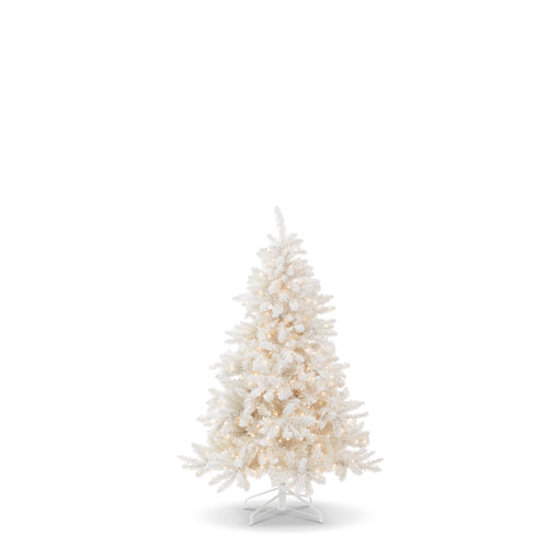 5' Snake Light Flocked Cream Balsam Fir Tree
