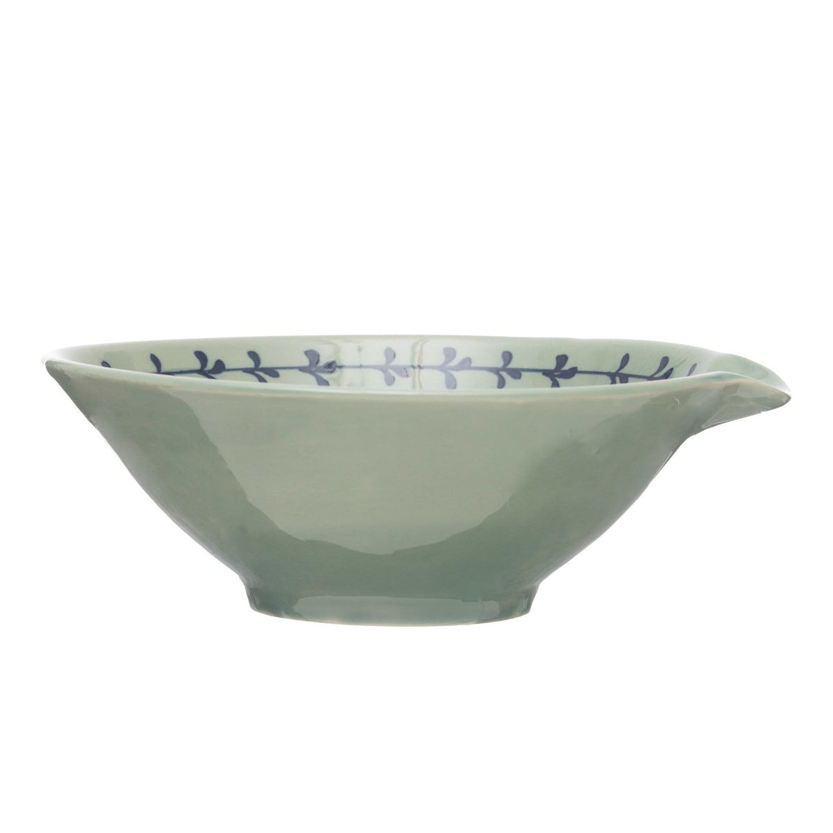 Hand painted Aqua bowl W/Spout
