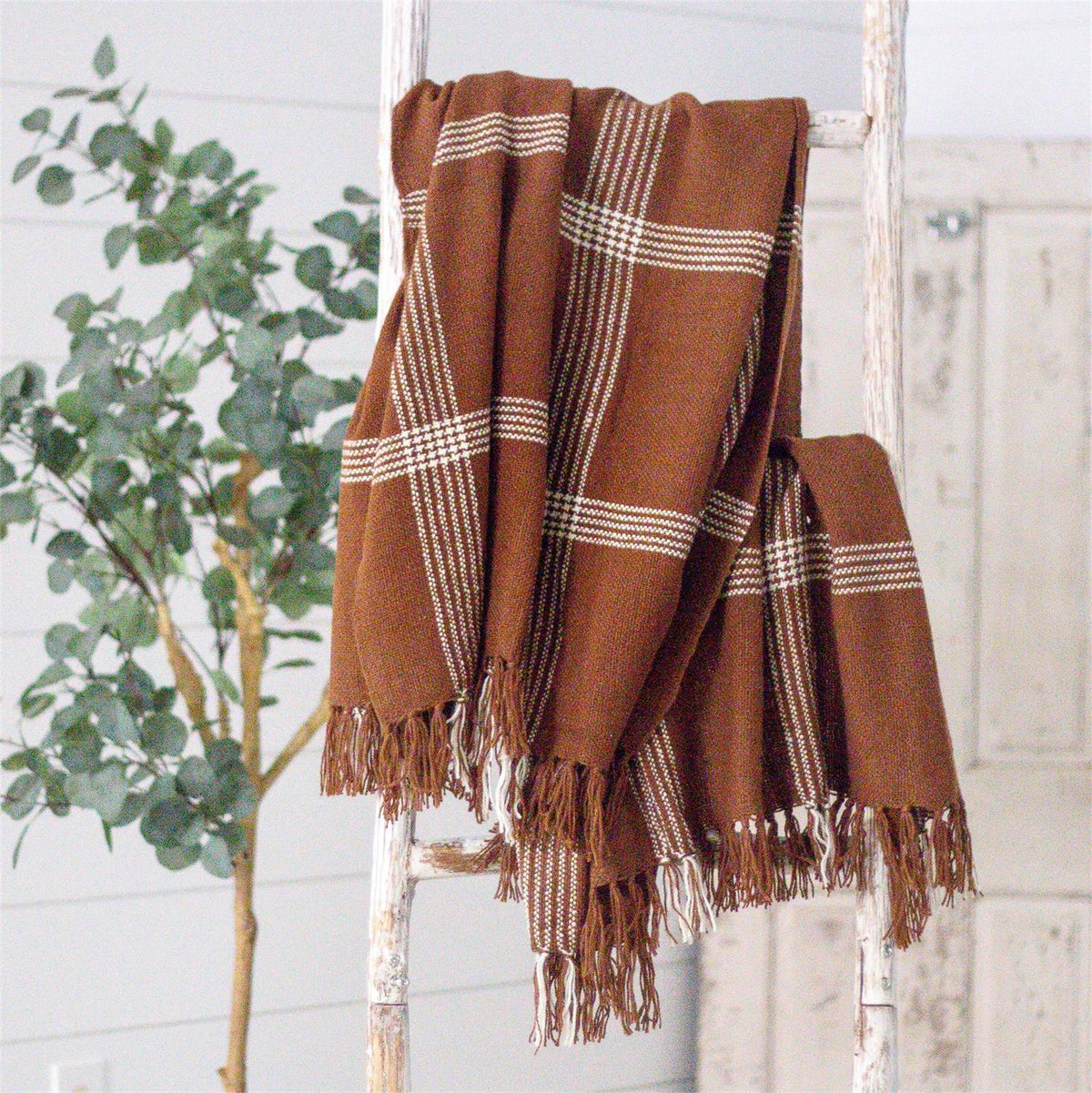 Cocoa & Cream Plaid Throw