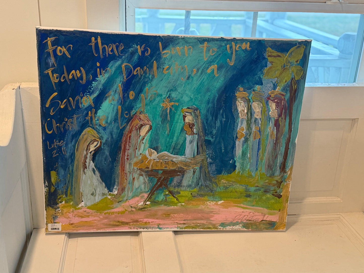 24x30 Hand painted Colorful Nativity