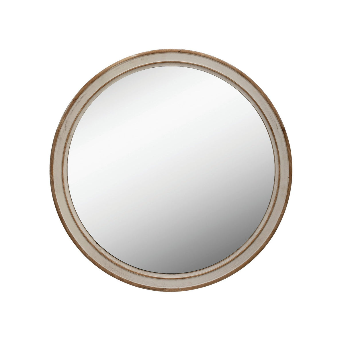 Round Wood Framed wall mirror