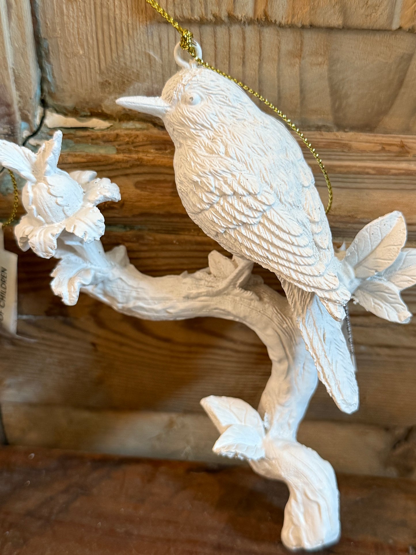 Resin Bird on Branch Ornament- SET OF 4