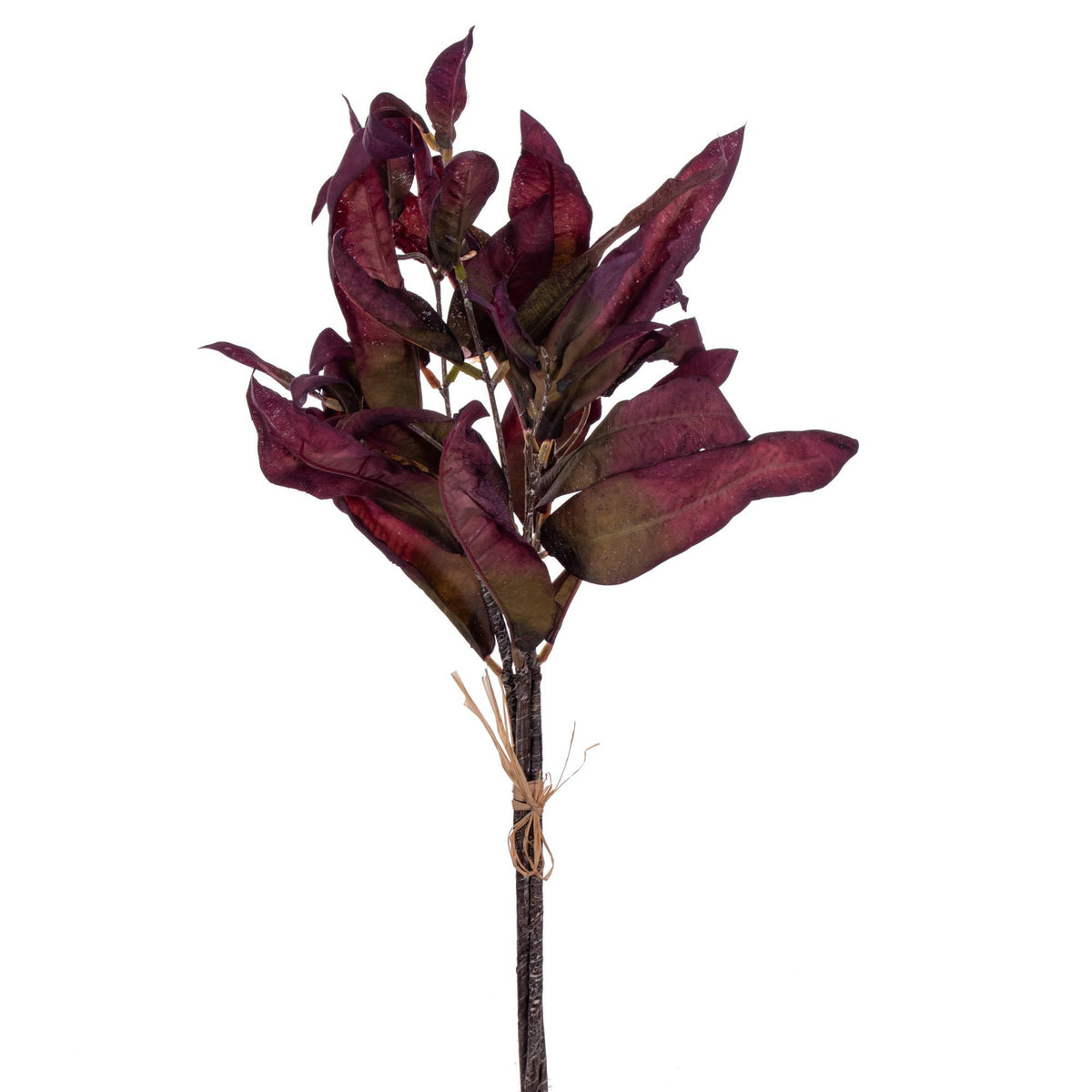 Vickerman 20" Plum Lvs Bundle 2/Bag: Plum, Plastic: 15%, Wire: 8%, Glue: 5%, Polyes, 20"