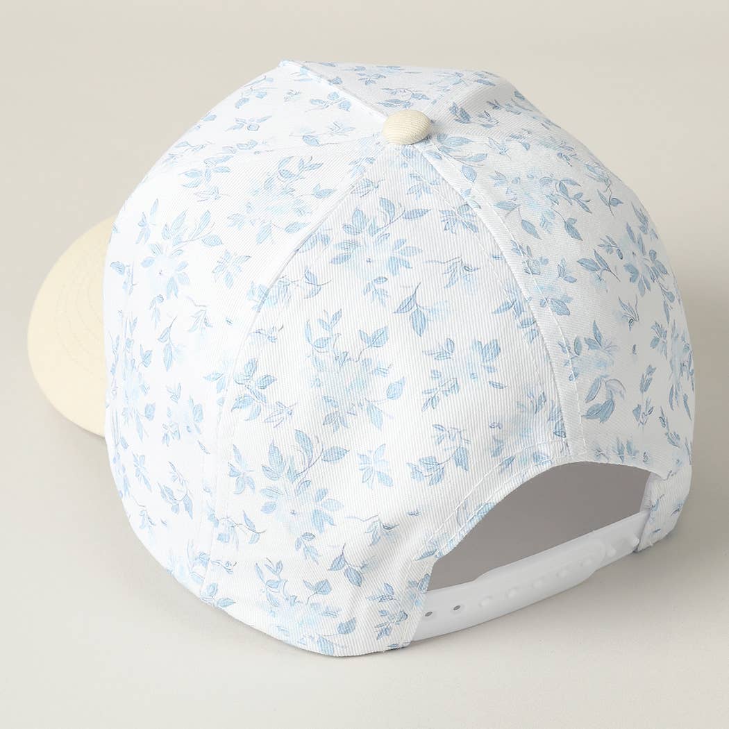 MAMA Embroidered Flower PatternTrucker Hat: WHITE/BEIGE, ONE SIZE