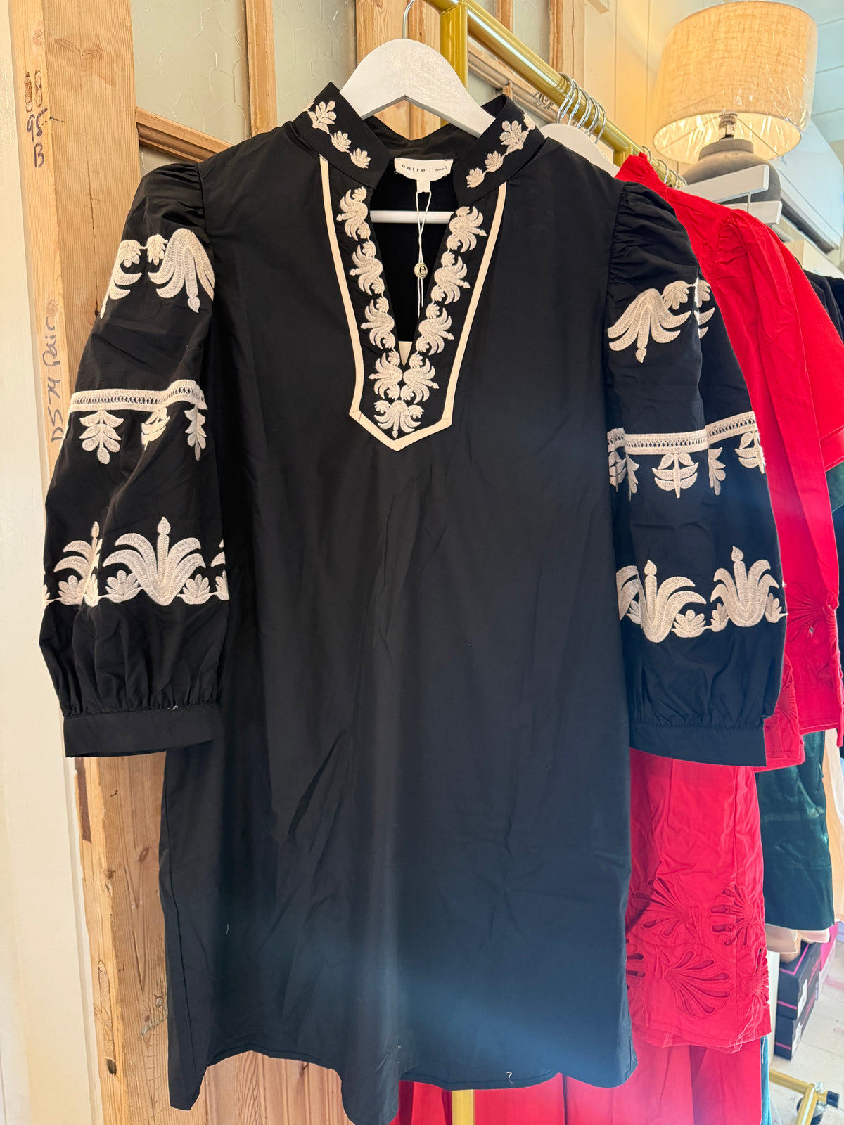 Noir Fleur Embroidered Mini Dress