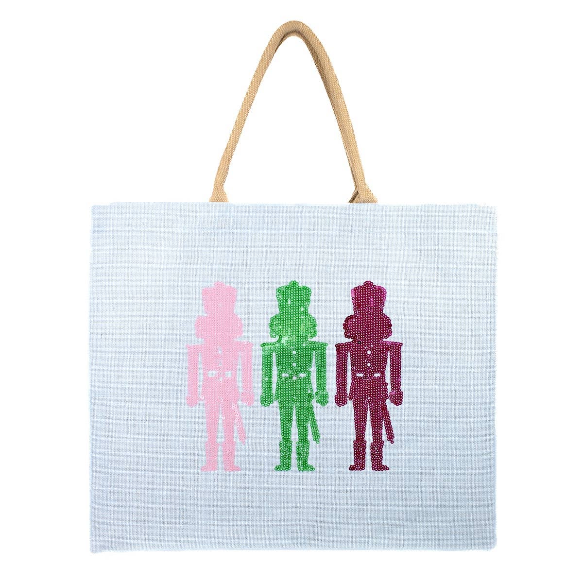 Candy Nutcracker Sequin Carryall Tote | 22x19x8