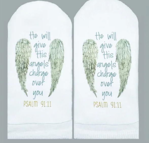 Psalms 91:11 His angels charge over you Socks